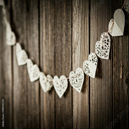 heart on wood background photo