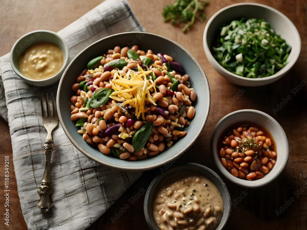 Bean-Centric Bowls and Power Meals: The power bowls and one-dish meals featuring beans as the centerpiece, combining grains, veggies, and flavorful dressings. Bean-Centric Bowls and Power Meals: The power bowls and one-dish meals featuring beans as the centerpiece, combining grains, veggies, and flavorful dressings.