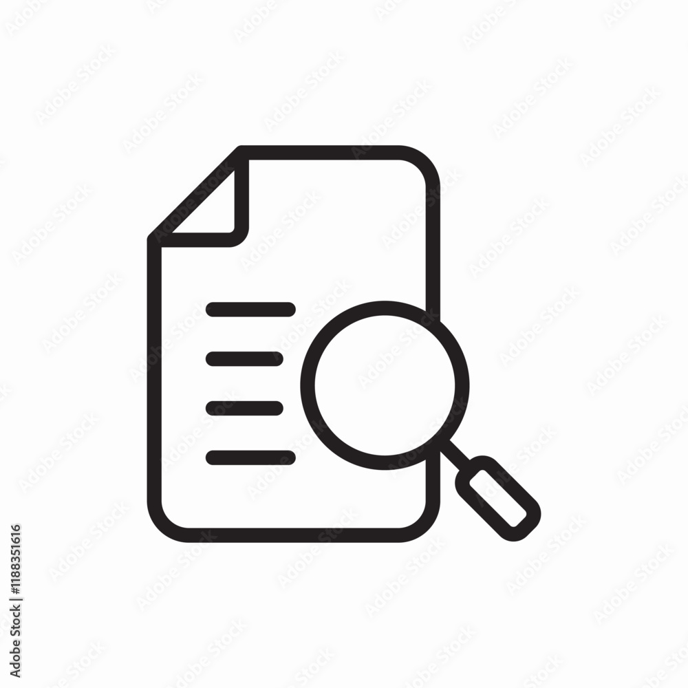 search document find icon vector sign search document find icon vector sign