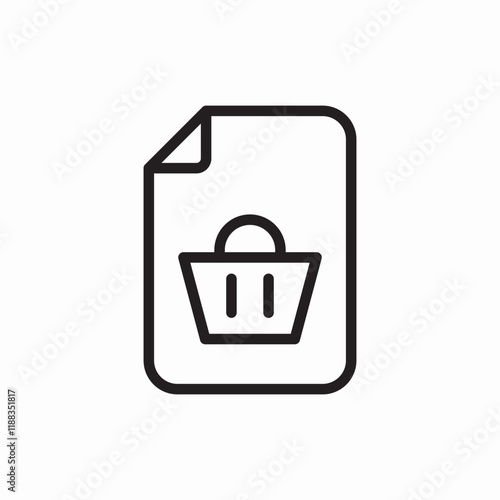 document shopping cart store icon vector sign