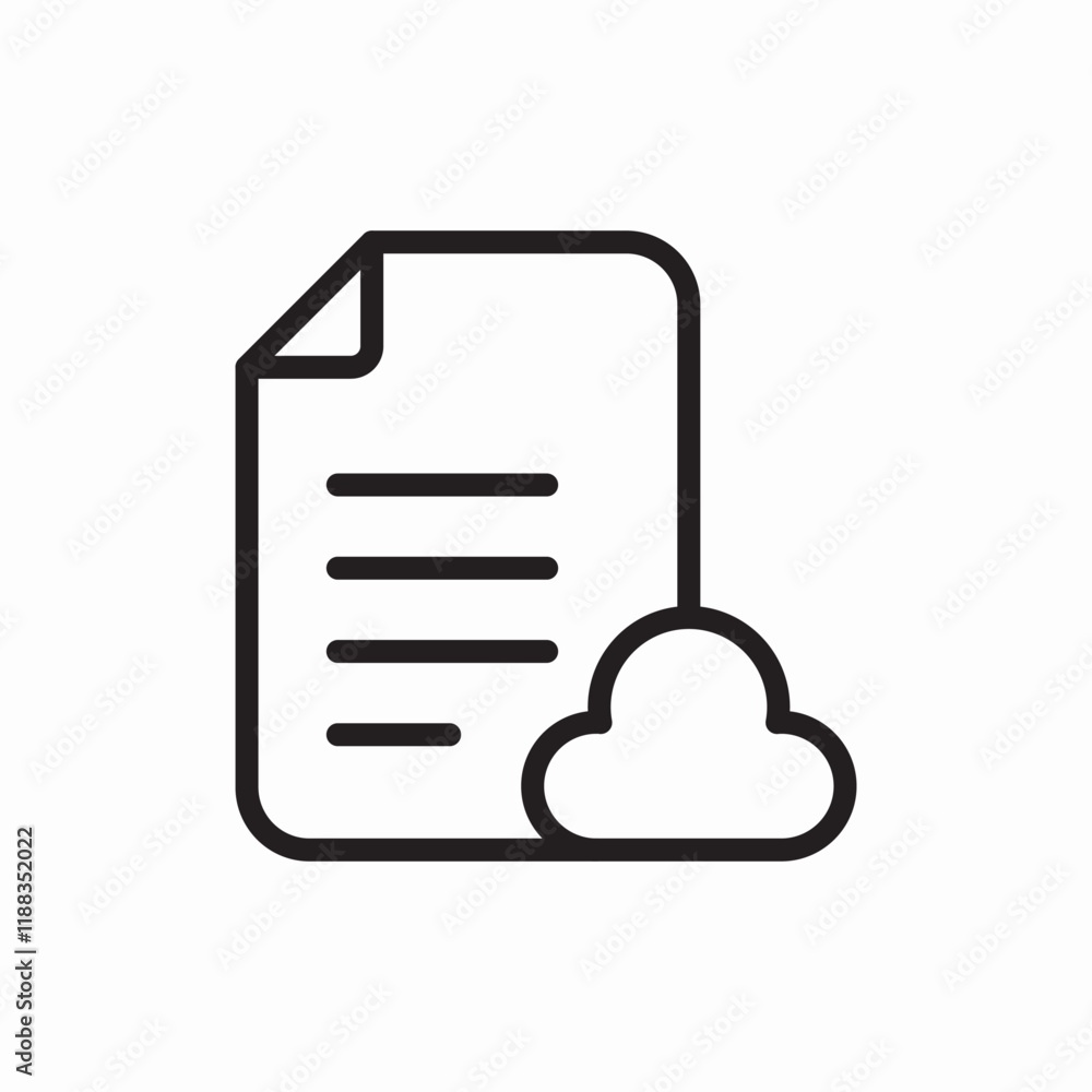 cloud document storage icon vector sign cloud document storage icon vector sign