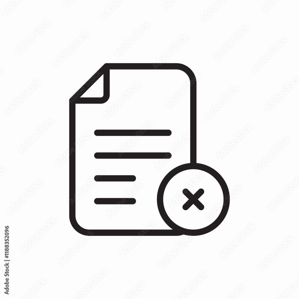 document remove delete icon vector sign document remove delete icon vector sign
