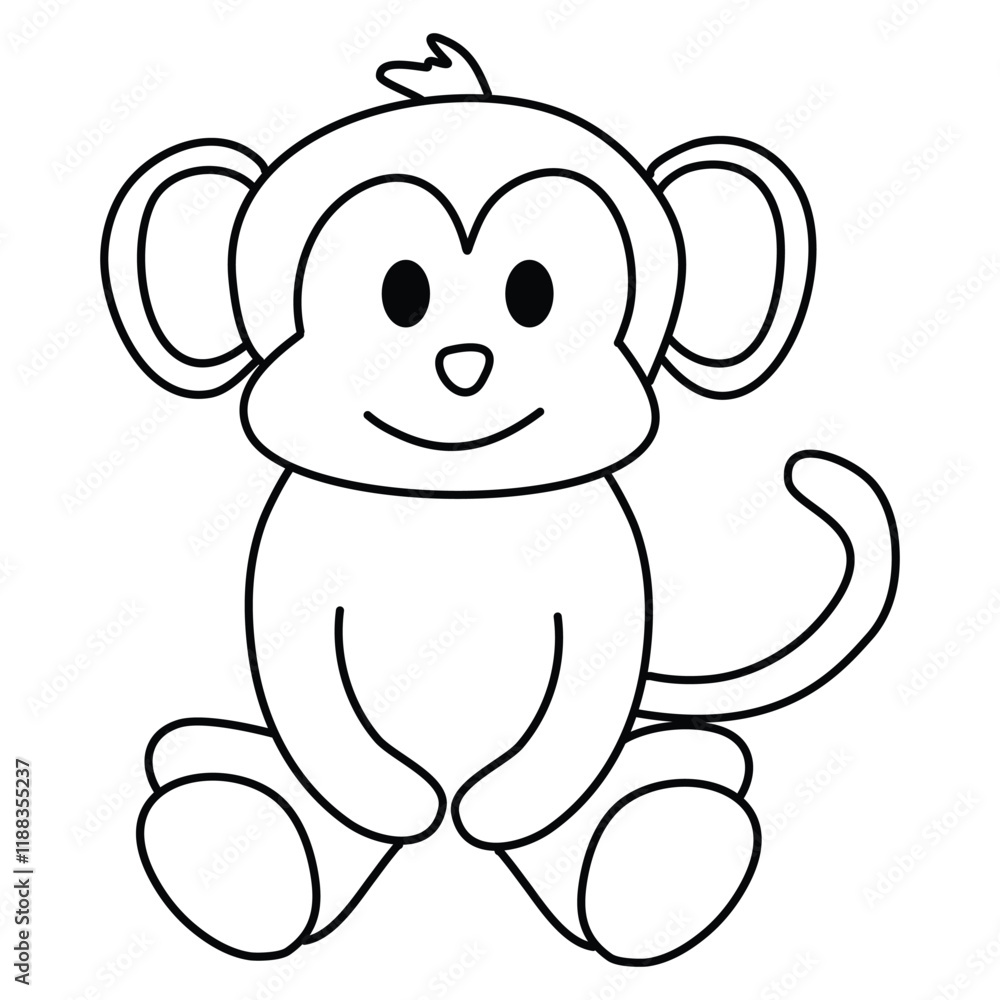 Fototapeta premium Monkey coloring book or page for children