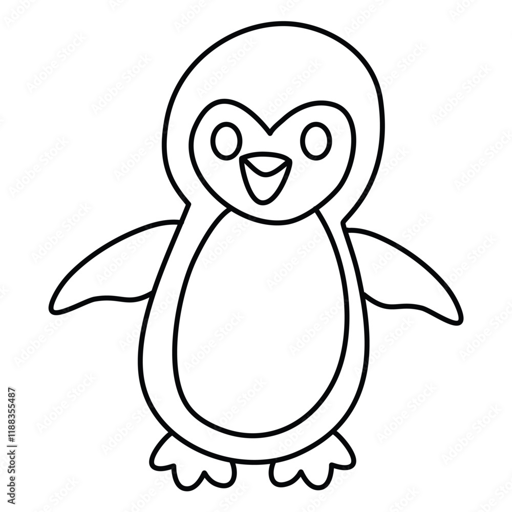 Fototapeta premium Penguin Coloring Page for Kids