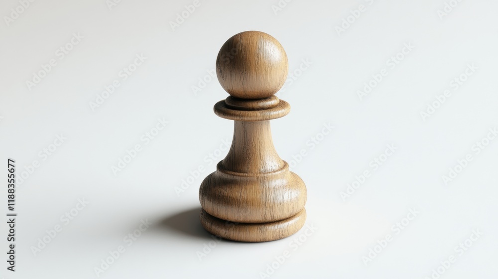 Elegant wooden chess pawn set against a smooth white backdrop, showcasing its intricate craftsmanship and timeless design. Elegant wooden chess pawn set against a smooth white backdrop, showcasing its intricate craftsmanship and timeless design.