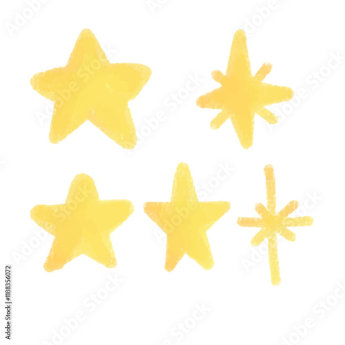 Star sparkling watercolor hand drawn