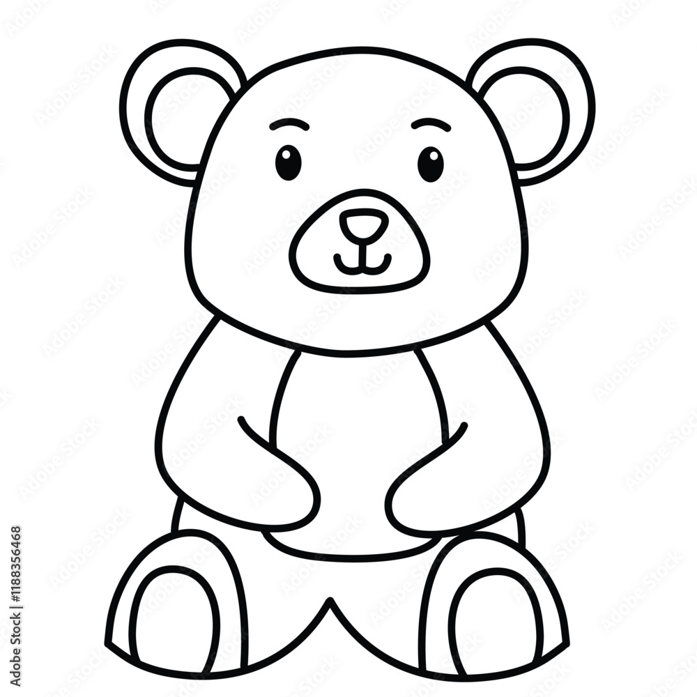 Fototapeta premium Teddy Bear Coloring Page book illustration