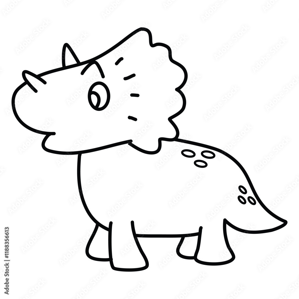 Fototapeta premium Triceratops Coloring Page for Kids