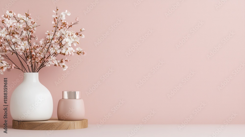 custom made wallpaper toronto digitalMinimalist Pink Wallpaper with Smooth Texture and Delicate Flowers
