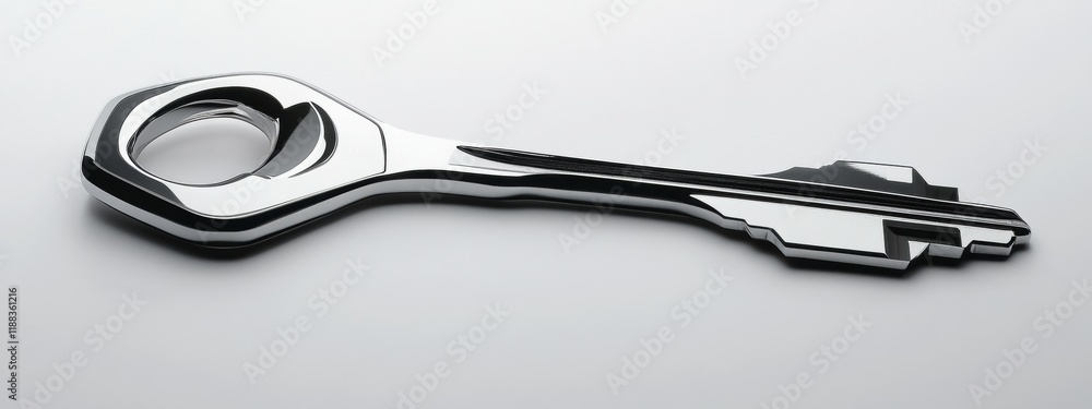 Sleek Chrome Key Modern Design Security Access Abstract Key Concept Sleek Chrome Key Modern Design Security Access Abstract Key Concept