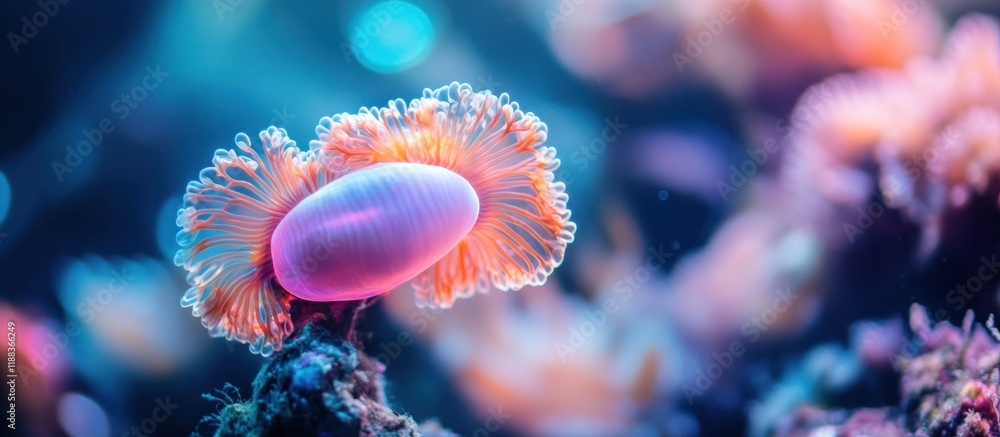 Captivating Underwater Anemone Vibrant Coral Reef Ecosystem Showcasing an Exotic Iridescent Sea Creature in Mesmerizing Shades of Colorful Glowing Hues Captivating Underwater Anemone Vibrant Coral Reef Ecosystem Showcasing an Exotic Iridescent Sea Creature in Mesmerizing Shades of Colorful Glowing Hues
