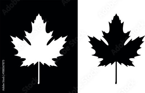 Maple leaf logo. Isolated maple leaf on white background