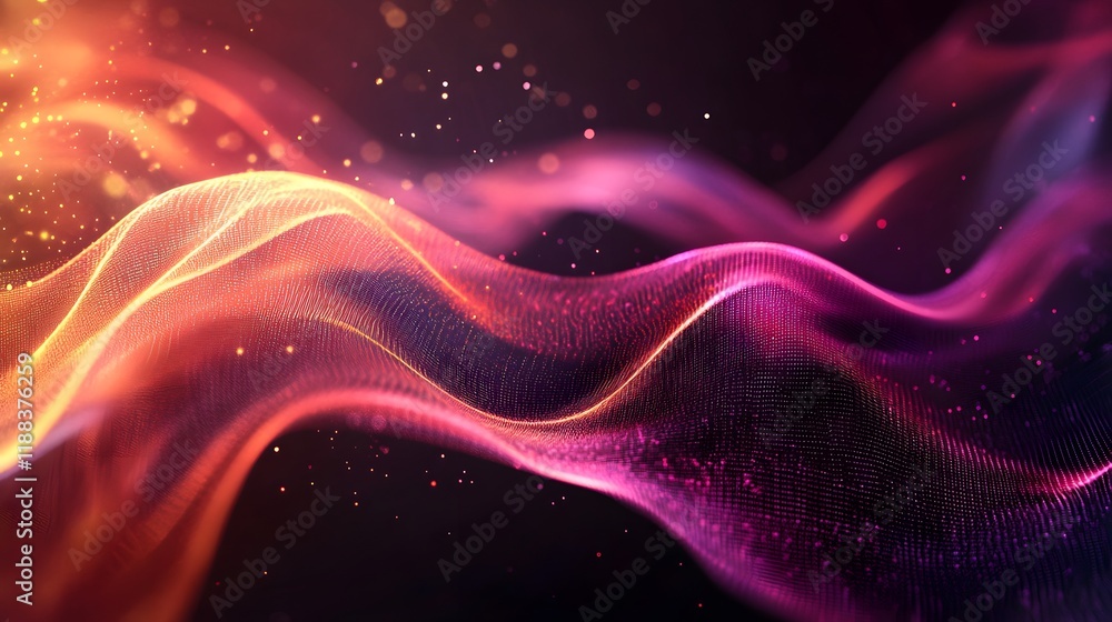 Abstract Red and Pink Wave Particle Flow Design Abstract Red and Pink Wave Particle Flow Design