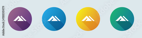 Free Download Mountain solid icon in flat design style. Adventure signs vector illustration. - GFXLoad