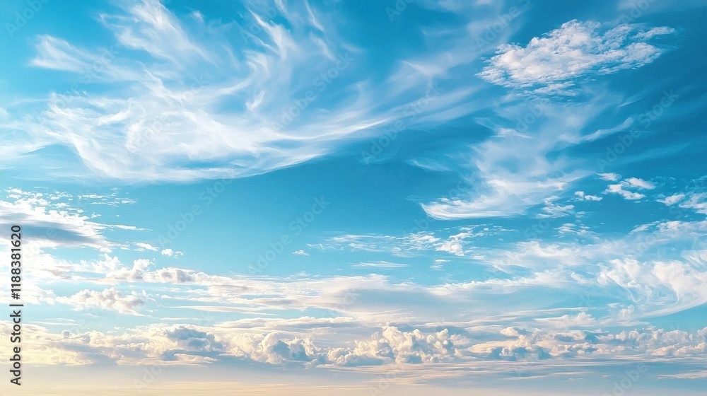 Obraz premium Soft Pastel Sky Blue Wallpaper with Subtle Cloud Patterns