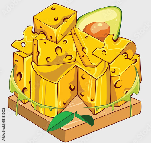 cheese avocado illustration