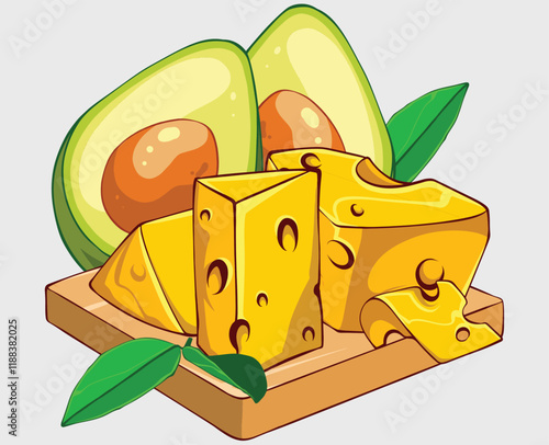 cheese avocado illustration