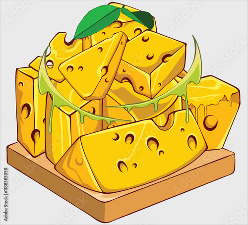 cheese avocado illustration