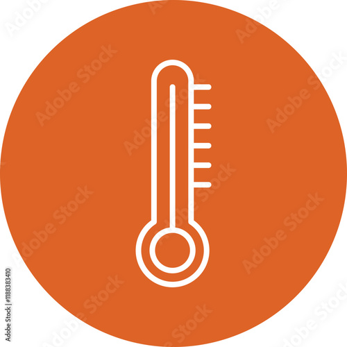 Temperature line circle icon