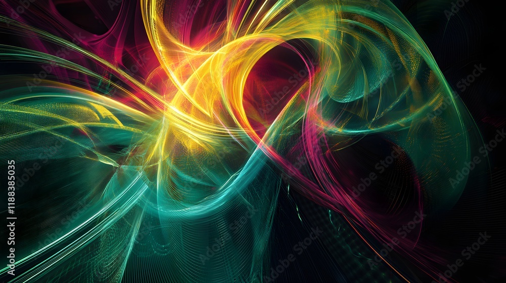 Fototapeta premium Abstract swirling colorful light energy patterns