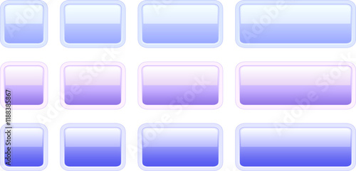 Buttons purple blue square and rectangle shapes collection, interesting navig...