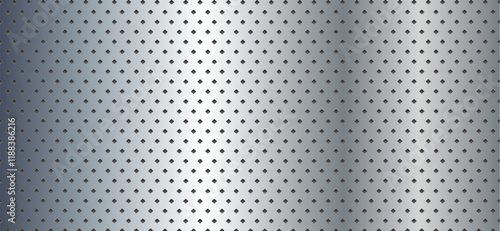 Metal background shiny silver chrome metallic with halftone dots pattern, silver polished steel texture wallpaper.