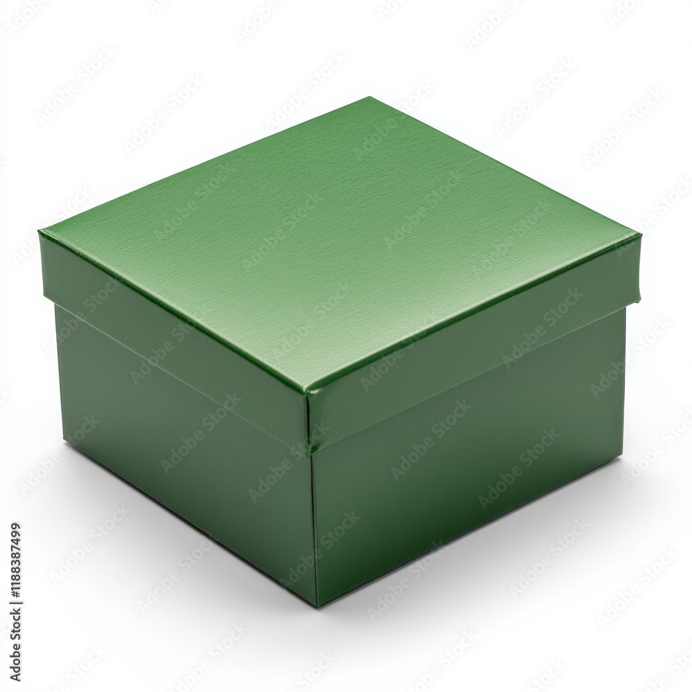 a closed green mystery box on white background a closed green mystery box on white background