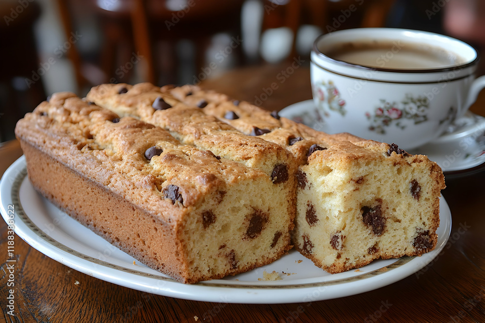 Homemade Chocolate Chip Loaf Cake with Coffee Homemade Chocolate Chip Loaf Cake with Coffee