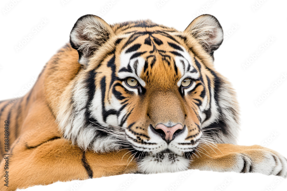 Fototapeta premium Bengal Tigers Isolated on transparent Background Ideal for Wildlife Conservation Projects