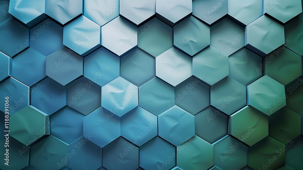 A background featuring interlocking hexagons in varying shades of blue and green, creating a mesmerizing 3D effect A background featuring interlocking hexagons in varying shades of blue and green, creating a mesmerizing 3D effect