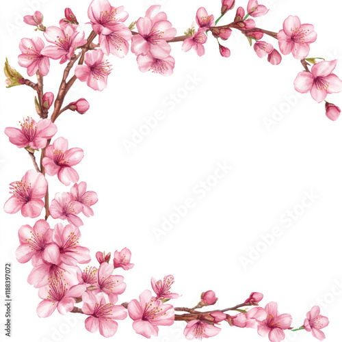 pink cherry blossom border