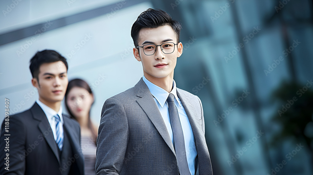 Urban Businessman in Suit Looking Towards a Bright Future Urban Businessman in Suit Looking Towards a Bright Future