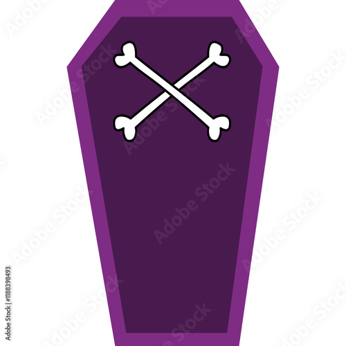 Vector illustration of a coffin  Halloween icon illustration