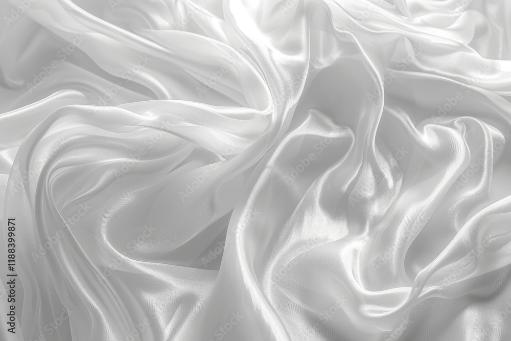 Obraz premium White and gray satin fabric with soft blur pattern.