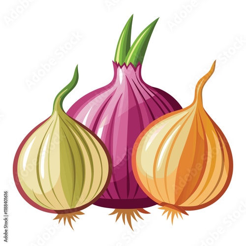 Onions isolated on white background