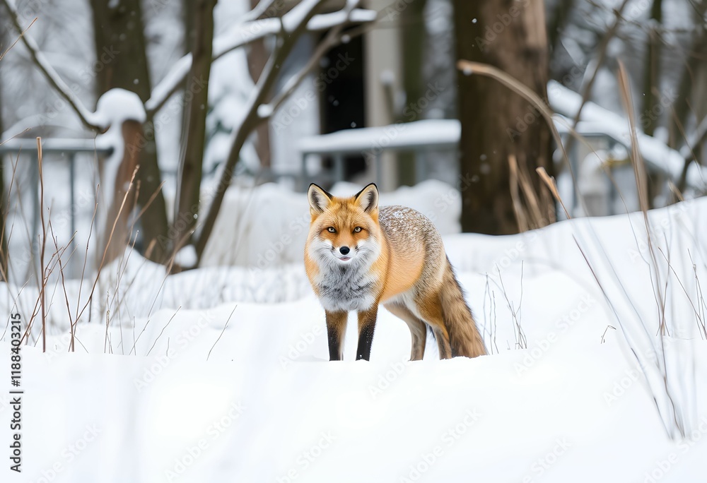 Fototapeta premium fox in the snow