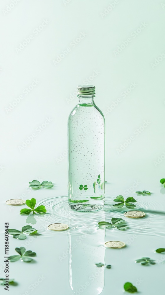 St. Patricks Day Celebration with Festive Green Elements, Water Reflections, and Symbols of Luck for St. Patricks Day, Earth Day, and Summer Solstice Imagery St. Patricks Day Celebration with Festive Green Elements, Water Reflections, and Symbols of Luck for St. Patricks Day, Earth Day, and Summer Solstice Imagery