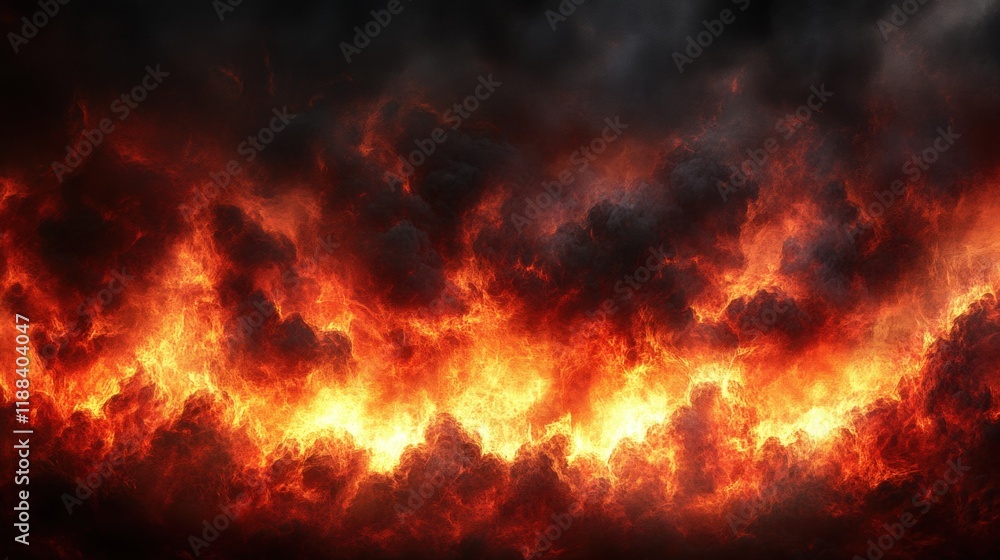Dramatic Fiery Clouds in an Intense Dark Sky Background Dramatic Fiery Clouds in an Intense Dark Sky Background