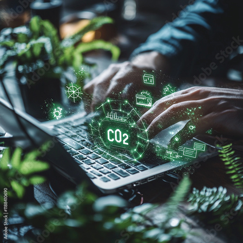 Ai generates reports on co2 emissions reduction office environment digital interaction technology insights