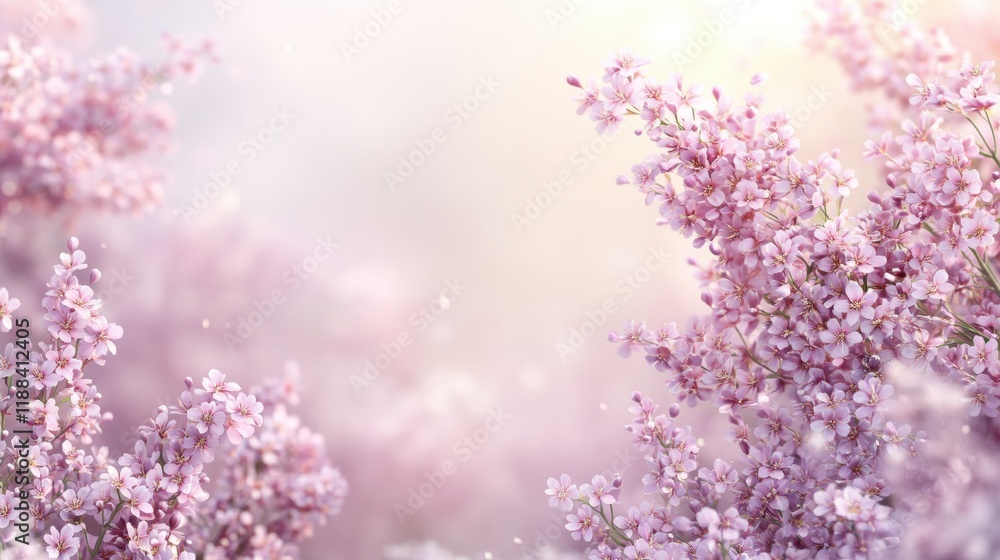 Delicate Pink Blossoms Against Soft Blurred Background in Spring Light Delicate Pink Blossoms Against Soft Blurred Background in Spring Light