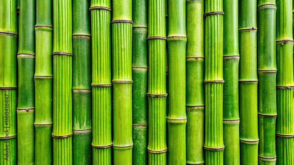 Fototapeta premium Textured Green Bamboo Fence Background, Asian-Style Food Photography Prop