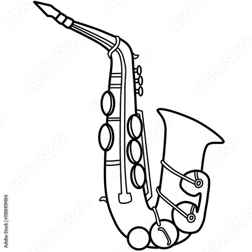 Canvas Print Outline of Saxophone