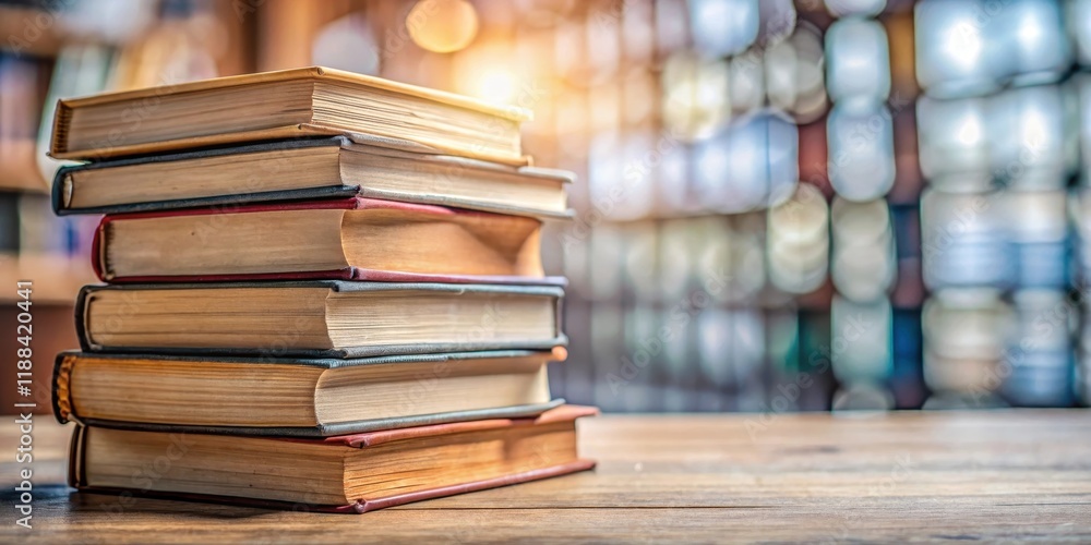 A stack of dictionaries with a blurred background and a hint of organization , collection, storage, collection A stack of dictionaries with a blurred background and a hint of organization , collection, storage, collection