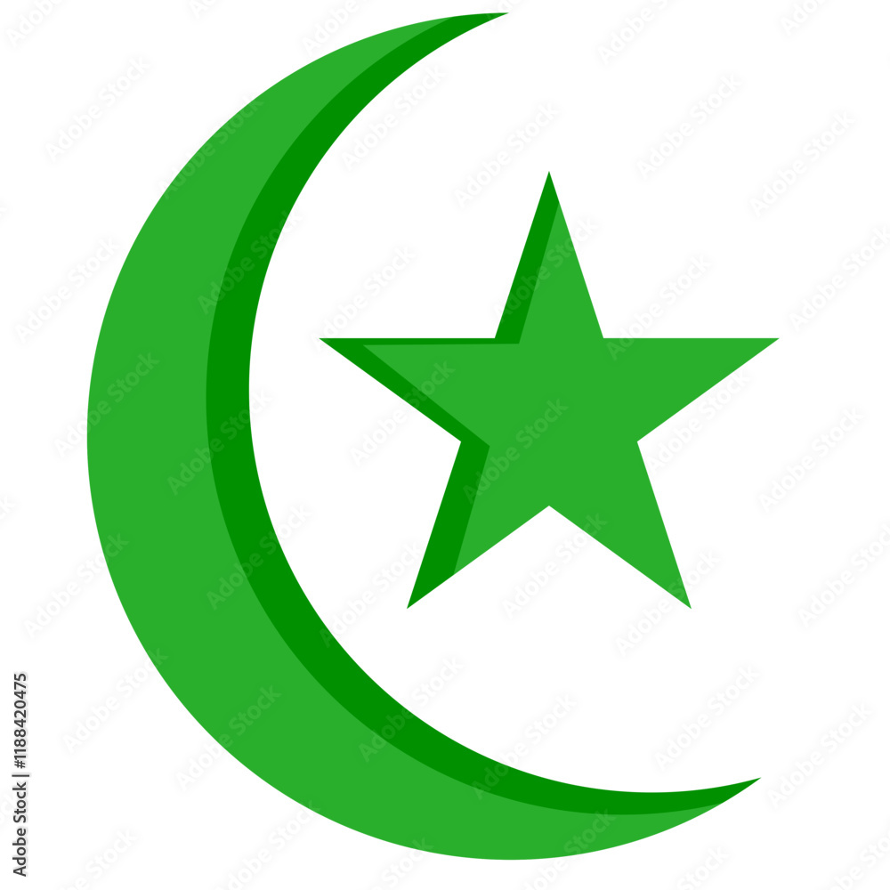 Fototapeta premium Ramadan decorative moon star
