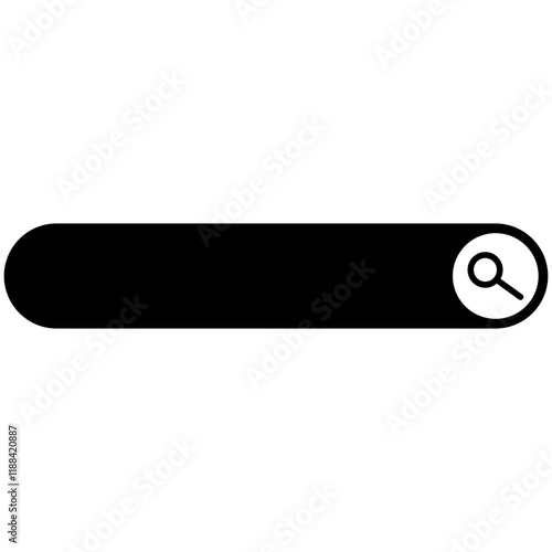 Search Bar Icon with Magnifying Glass photo