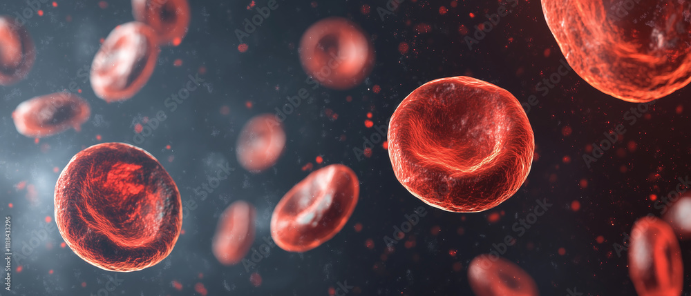Naklejka premium Molecular structure of cancer cells under microscope, realistic macro body panorama. Breast cancer. 