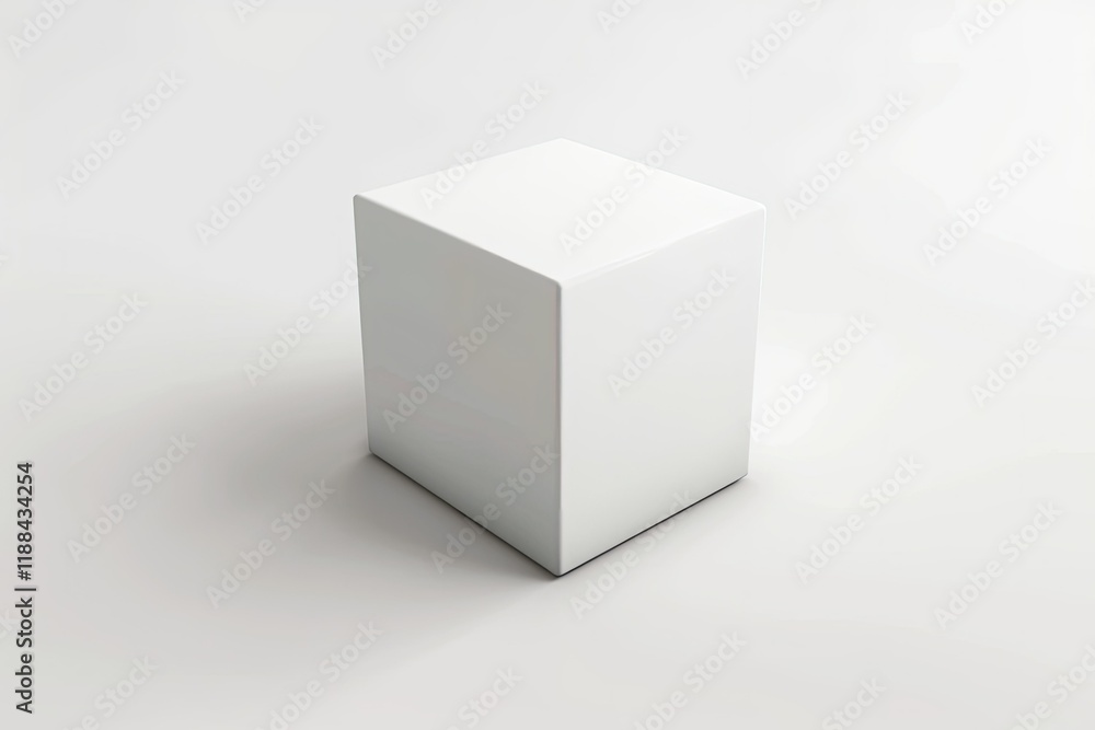 Vibrant Color Visual of Isolated Cube Box on a White Background Vibrant Color Visual of Isolated Cube Box on a White Background