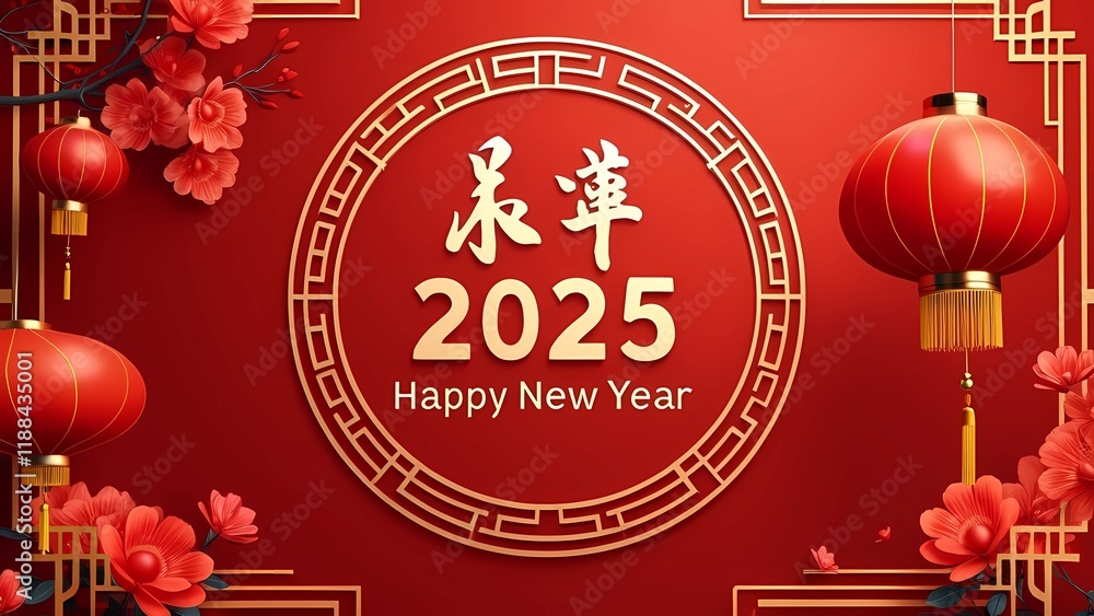 Naklejka premium A lively red background that embodies joy and prosperity for the Chinese New Year festivities, generative ai