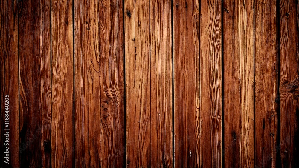 Naklejka premium 木目の背景素材 ウッドデッキ 木目 ダークブラウン AI生成素材 縦目