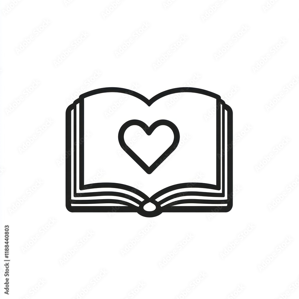 Open Book Illustrating Love and Affection Open Book Illustrating Love and Affection